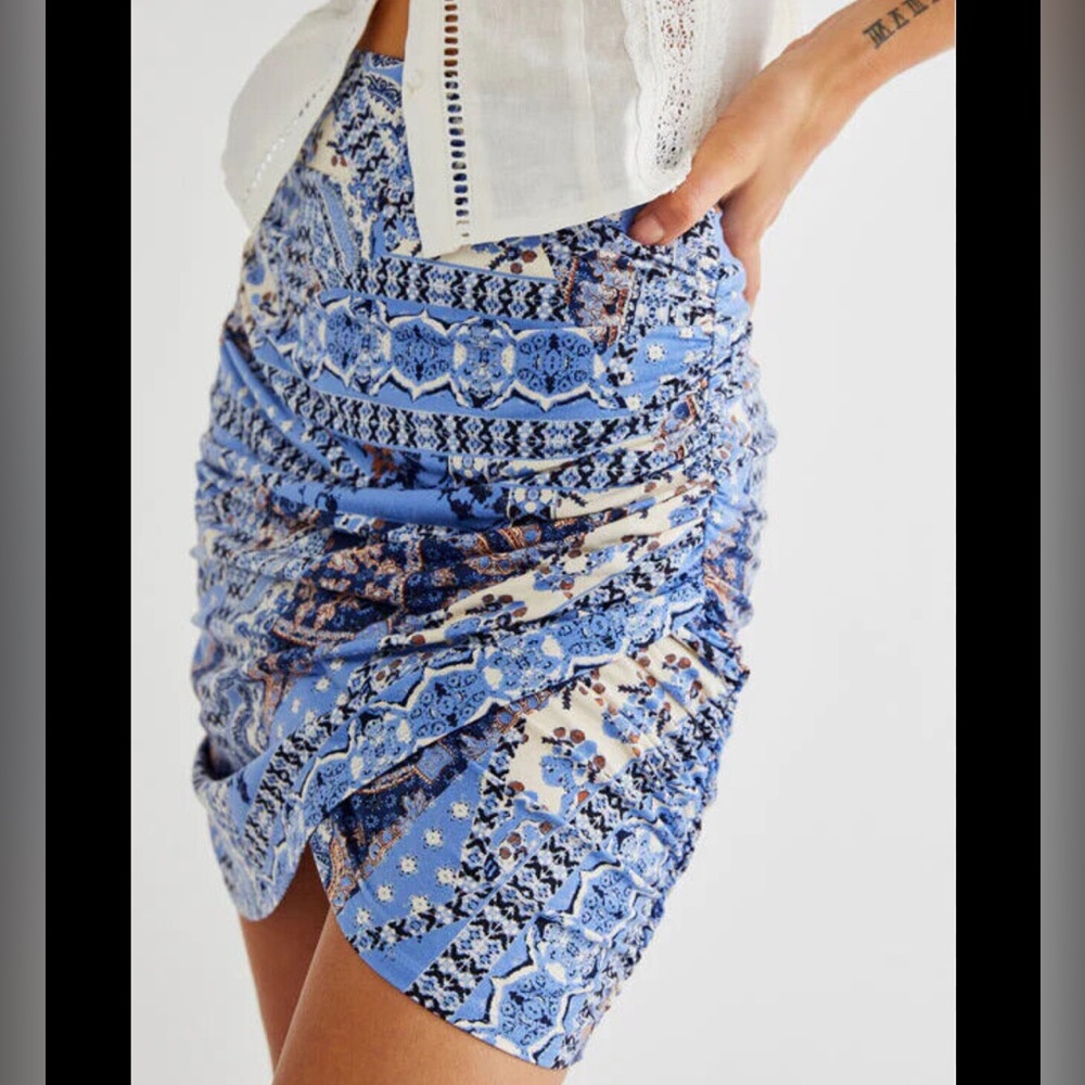Free People She’s Something Else Blue Skirt